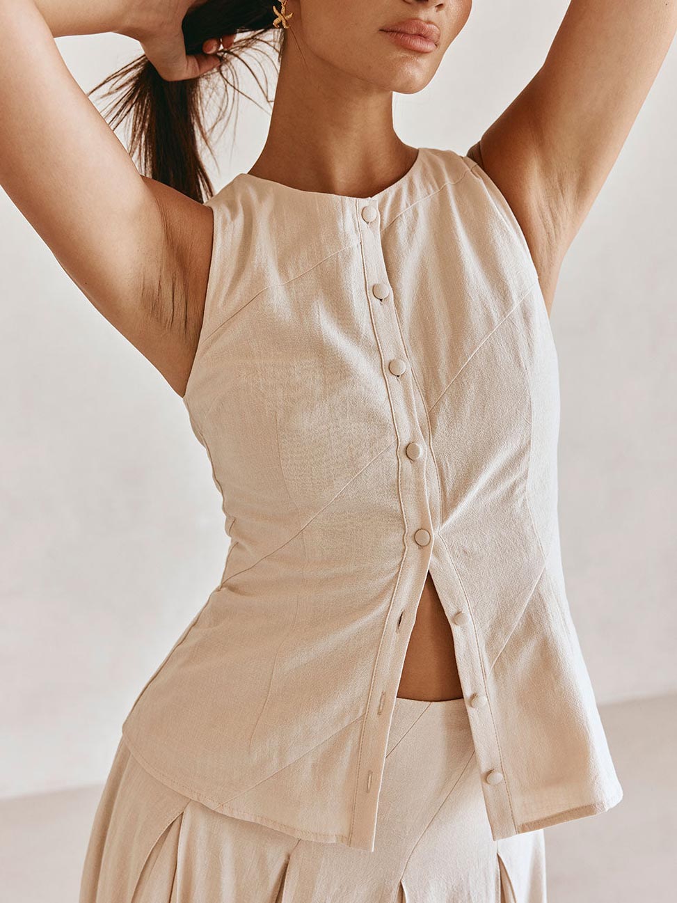 Casual Asymmetric Seam Patchwork Top