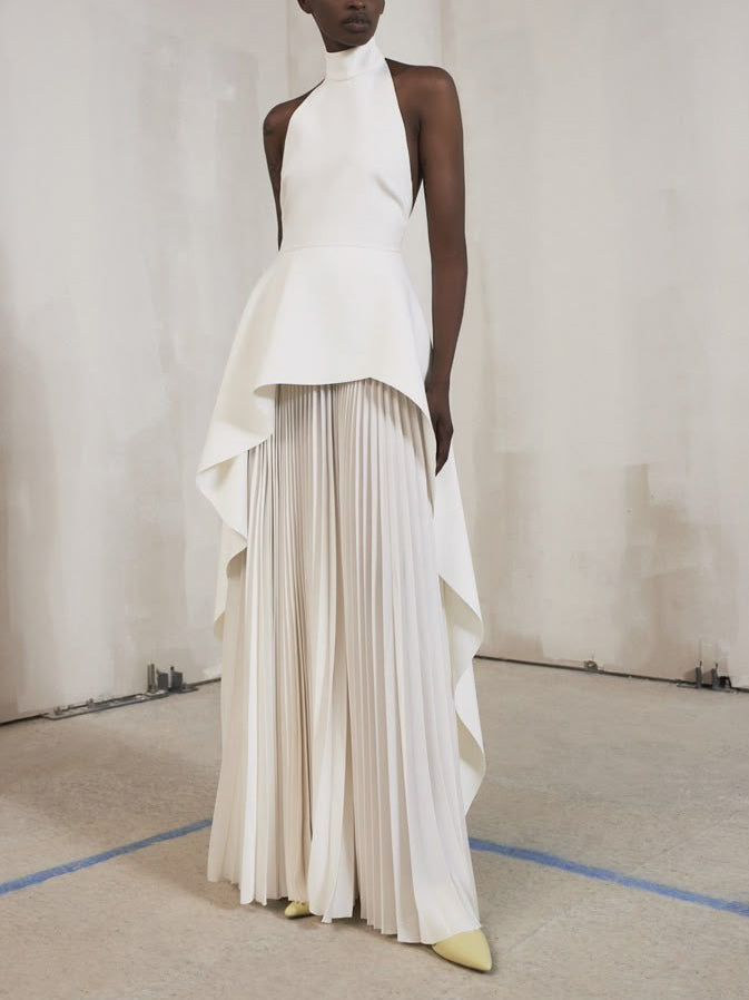 Elegant Pleated Wide-leg Pants