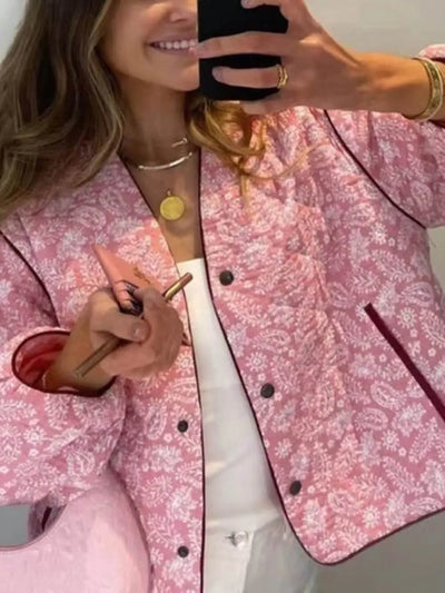 Casual Stitching Printed Patchwork Loose Jacket DressSoul