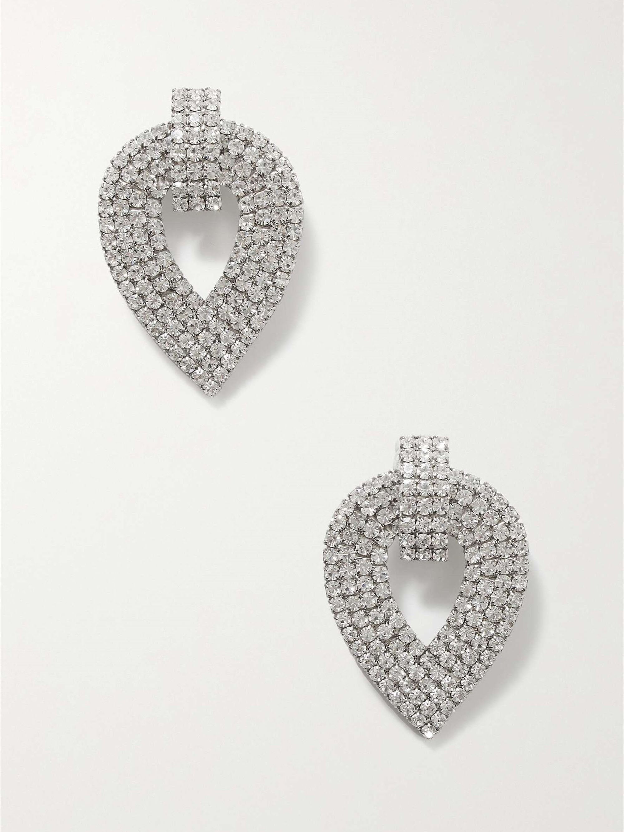 Boucles d'oreilles à clip géométriques en strass