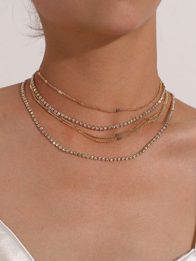 Fashionable Multi-layered Diamond Necklace DressSoul