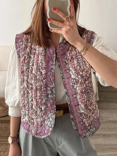 Fashionable Sleeveless Printed Vest Jacket DressSoul