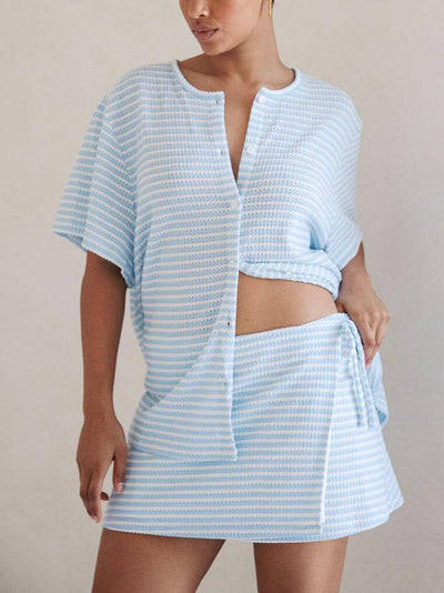 Exquisite Striped Two-piece Skirt Suit DressSoul