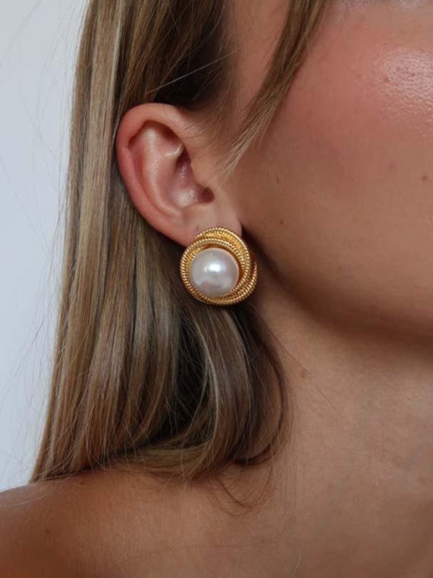 Pearl Wrap Thread Earrings