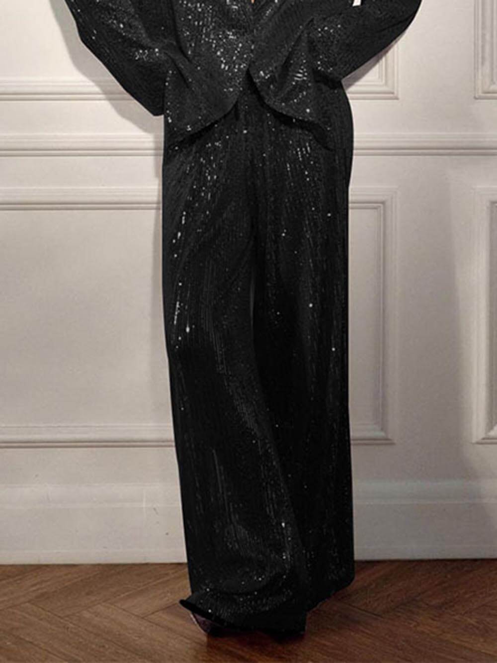 Blazer décontracté à paillettes à la mode