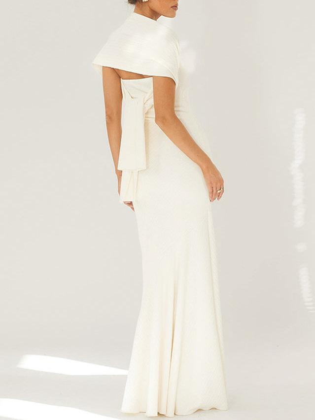 Robe longue bustier asymétrique à la mode